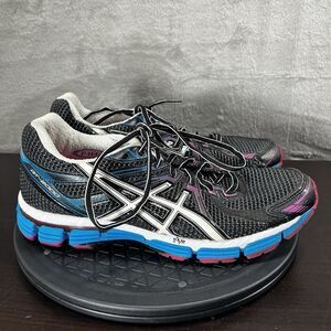 Asics GT 2000 Womens Size 10 Black White Electric Blue Running Lace Up Shoes